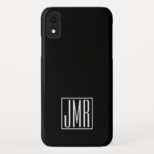 3 Anfangsbuchstaben Monogramm Schwarz & Weiß (od Case-Mate iPhone Hülle