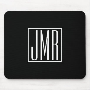 3 Anfangsbuchstaben Monogramm Schwarz & Weiß (od Mousepad