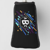 3 Anfangsbuchstaben Monogramm Schwarzer Rahmen Bla Golf Headcover (Rotieren 90)