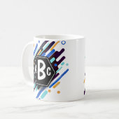 3 Anfangsbuchstaben Monogramm Schwarzer Rahmen Bla Kaffeetasse (Vorderseite Links)