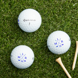 3 Anfangsbuchstaben Personalisiertes blaues Monogr Golfball