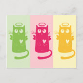 3 Angelic Cats Postcard Postkarte (Vorderseite)