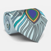 3 AquaFeathers Peacock Krawatte 4 Hochzeiten oder (Gerollt)