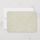 3 Aquamarine Aquarellfarben-Rose auf Tan Damask Vi Dankeskarte (Rückseite)