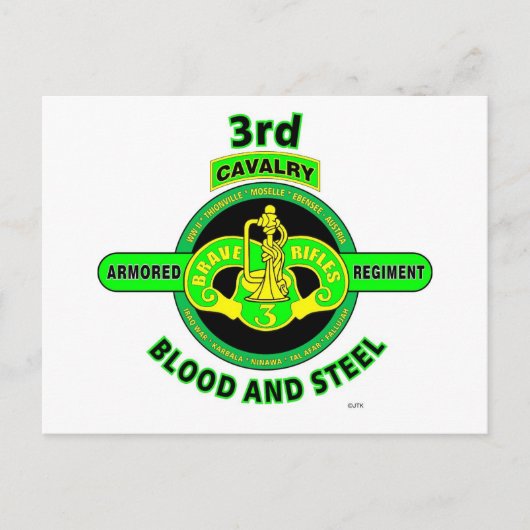 3. ARMORED CAVALRY REGIMENT "BRAVE RIFLES" POSTKARTE (Vorderseite)