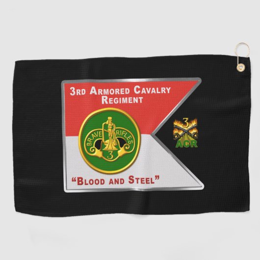 3. Armored Cavalry Regiment Guidon Golfhandtuch (Horizontal)