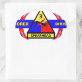 3. ARMORIERTE ABTEILUNG "SPEARHEAD-DRITTE HERDE" OVALER AUFKLEBER (Tasche)