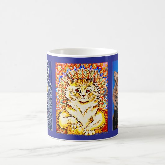 3 Art Katzen von Louis Wain, Kaffeetasse (Mittel)