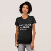 3 Arten der Cloud-Formation Cumulus Stratus Cirrus T-Shirt (Vorne ganz)