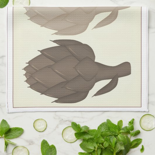 3 Artichokes Kitchen Towel Geschirrtuch (Gefaltet)