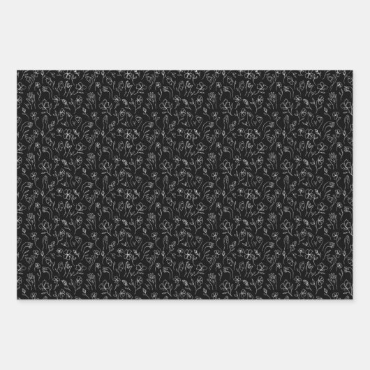 3 ASL-Blume - weiß, hinten und grün Geschenkpapier Set (Vorderseite 2)