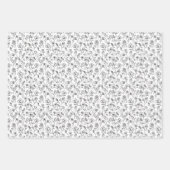 3 ASL-Blume - weiß, hinten und grün Geschenkpapier Set (Vorderseite)