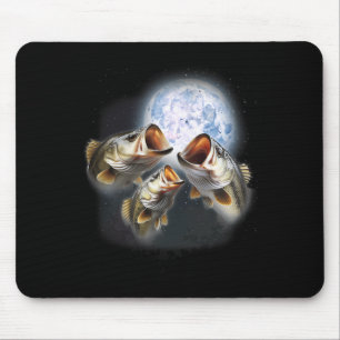 3 B Fische auf dem Mond Funny B Fischen Lover Fish Mousepad
