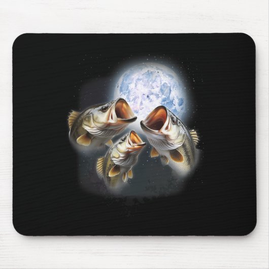 3 B Fische auf dem Mond Funny B Fischen Lover Fish Mousepad (Vorne)