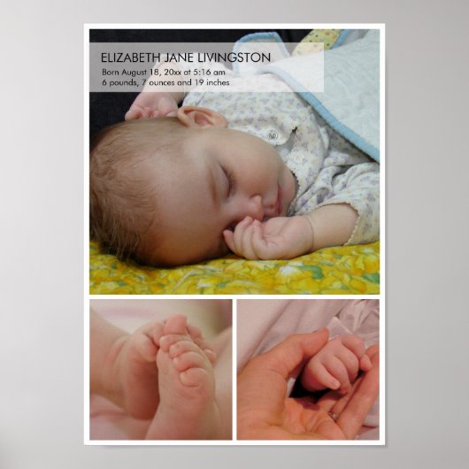 3 Baby-Foto moderne Montage senkrechte Wand hängen Poster (Vorne)