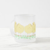 3 Baby-Küken (sehen-durch eisige Tasse) Mattglastasse (Vorderseite Links)