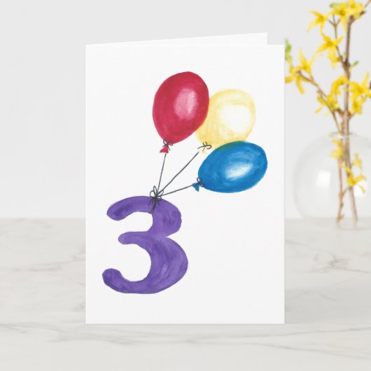 3 Balloonkarte Karte (Gelbe Blume)