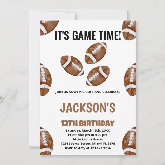 3 Balls Fußball Einladungen zum Geburtstag (Vorderseite)