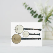 3 Banjos Postkarte (Stehend Vorderseite)