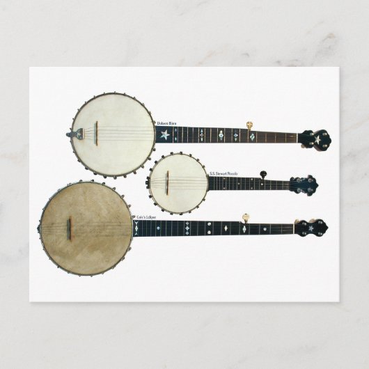 3 Banjos Postkarte (Vorderseite)