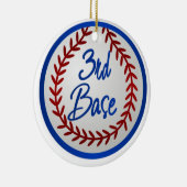 3. Basisspieler und Baseball Keramik Ornament (Rechts)