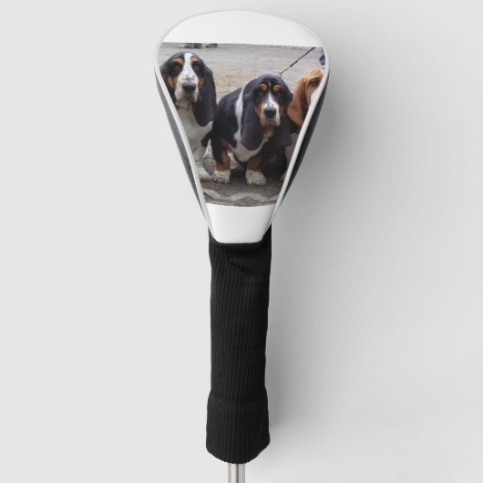 3 Basset_hound_Welpen Golf Headcover (Vorderseite)