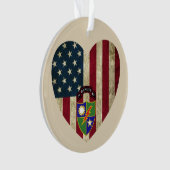 3. Bataillon 75. Ranger Reg American Heart Flag Ornament (Vorderseite)
