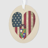 3. Bataillon 75. Ranger Reg American Heart Flag Ornament (Vorderseite)
