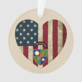 3. Bataillon 75. Ranger Reg American Heart Flag Ornament (Vorderseite)