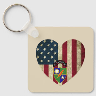 3. Bataillon 75. Ranger Reg American Heart Flag Schlüsselanhänger