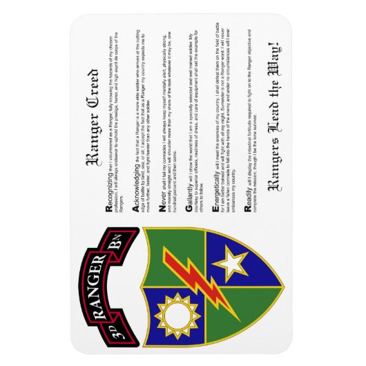 3. Bataillon - 75. Ranger Regiment Magnet 4x6 (Vertikal)