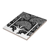 3 Bäume Art Nouveau Black and White Beardsley Fliese (Seite)