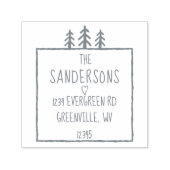 3 Bäume Rustikale Waldlandschaft Calm Forest Rücks Permastempel (Design)