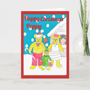 3 Bears Christmas card Poppy Feiertagskarte