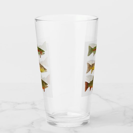 3 Beauties - Forelle auf Bierglas Glas (Rechts)