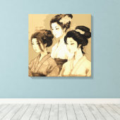3  beautiful japanese girls leinwanddruck (Insitu (Holzboden))