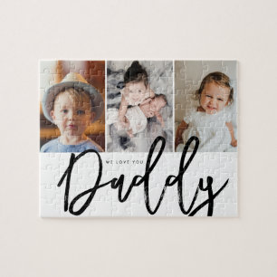 3 benutzerdefinierte Fotos Wir lieben dich Papa Pu Puzzle