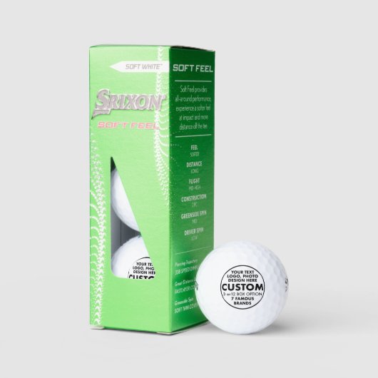 3 Benutzerdefinierte Personalisierte Srixon Soft F Golfball (Verpackung)