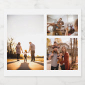 3 Benutzerdefiniertes FotoCollage Personalisiert Schaumweinetikett (Einzelnes Label)