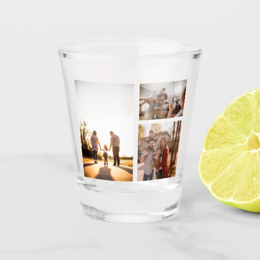3 Benutzerdefiniertes FotoCollage Personalisiert Schnapsglas (Vorderseite)