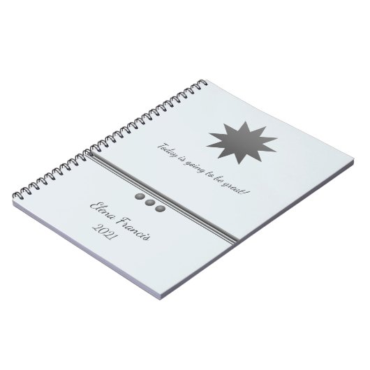 3 Berufliches Silver Text-Notebook Notizblock (Linke Seite)