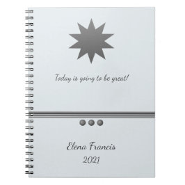 3 Berufliches Silver Text-Notebook Notizblock