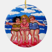 3 Best Friend Martini Beach Divas Runder Ornament (Hinten)