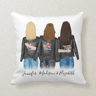 3 Best Friends Custom Hair BESTE FREUNDIN Besties Kissen