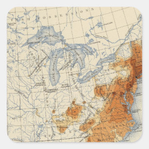 3 Bevölkerung 1800 Quadratischer Aufkleber