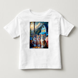 3 bezaubernde, von Künstlern entworfene Kätzchen Kleinkind T-shirt