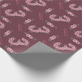 3. Big Birthday Girl Pink Blume Green Foliage Geschenkpapier (Ecke)