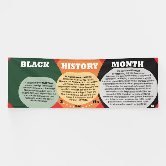 3-Big Hs of Black History Month White Text Banner (Horizontal)