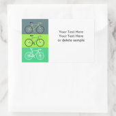 3 Bikes grün Rechteckiger Aufkleber (Tasche)