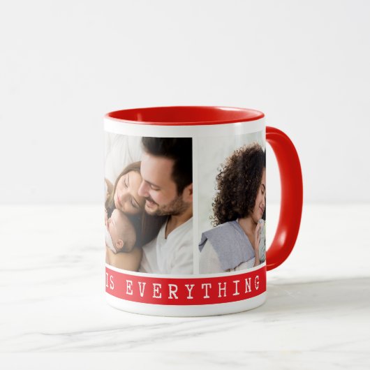 3 Bild Multi Foto Collage Familienangebot Red. Tasse (VorderseiteRechts)